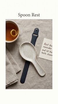 Embrace Digital Detox: Smartwatch, Spoon Rest, and Tea Invite Slow Living