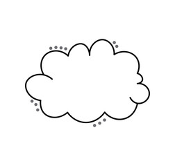 Fototapeta premium Comic fluffy cloud bubble outline icon