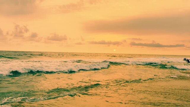 Morning very scenic Golden view of the beach
