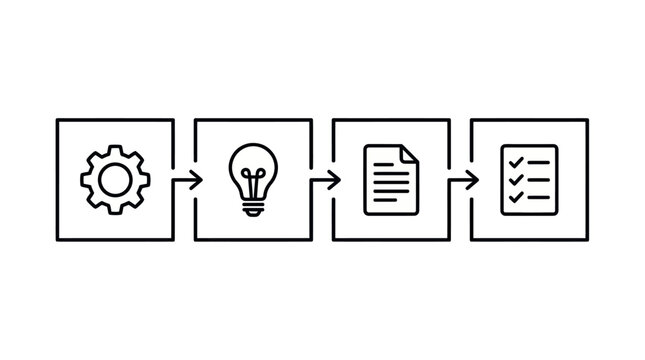Sequential business process and workflow logic icons.