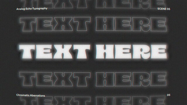 Repeating Outline Typography - Professional repeating outline text animation with analog scan-line styling for experimental promos, openers and music videos