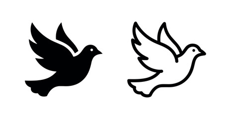 Fototapeta premium Flying Dove Icon - Peace, Freedom, and Holy Spirit Symbol