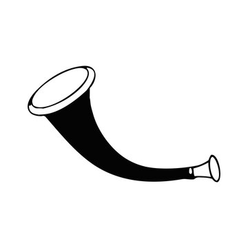 Swiss Alphorn SVG | Traditional Alpine Horn Silhouette Vector
