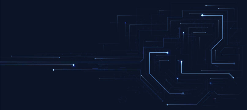 Futuristic Blue Technology Circuit Board Vector Background