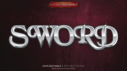 Obraz premium 3d text effect sword theme