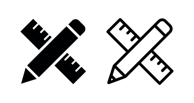 Drafting pencil ruler icon.