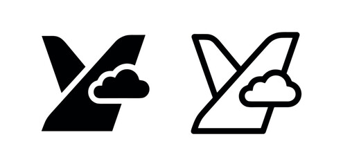 Aviation Tail Fin Icon with Cloud © liubomir118809