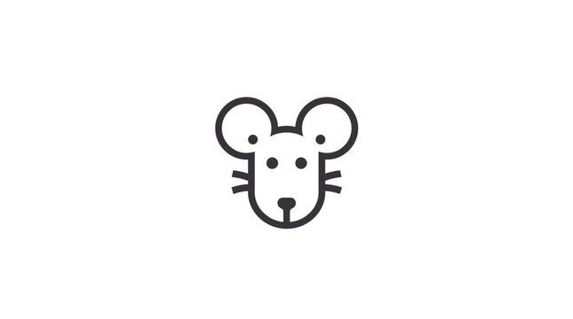 Minimalist line art mouse face icon.