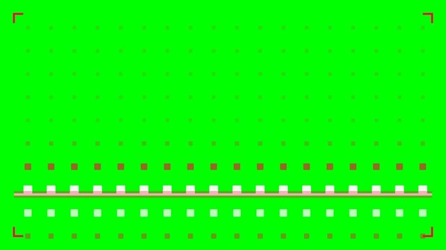 Minimalist geometric pattern overlay on a vibrant chroma key green background