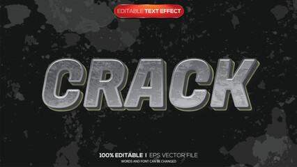 Obraz premium 3d text effect crack theme