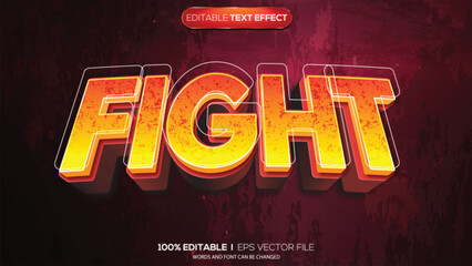 Fototapeta premium 3d text effect fight theme