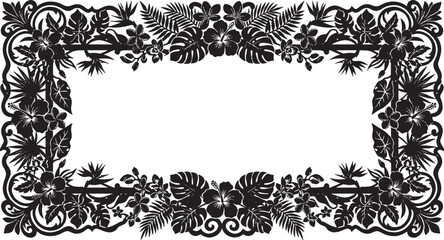 Obraz premium Elegant ornate decorative frame with intricate floral and geometric patterns in black and white