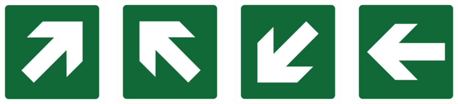 Green directional arrow icons set with white accents