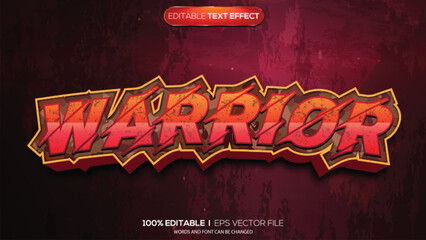 Fototapeta premium 3d text effect warrior theme