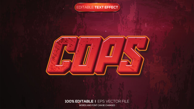 3d text effect cops theme