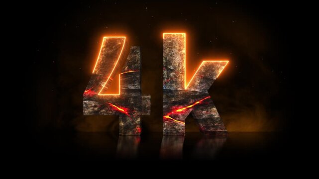 Cinematic 3D 4K milestone title reveal carved from volcanic rock with glowing lava cracks, drifting smoke and embers, celebrating followers and subscribers