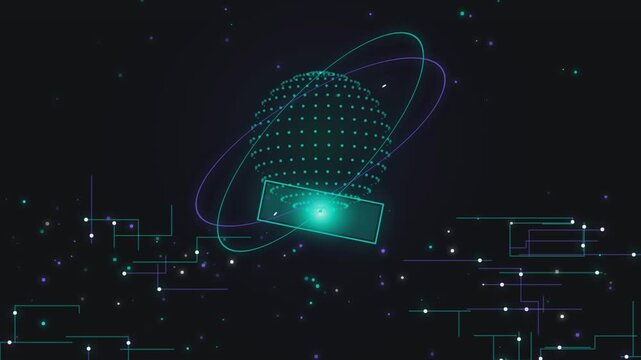 Holographic Cybernetic Core Seamless Motion Graphic Loop