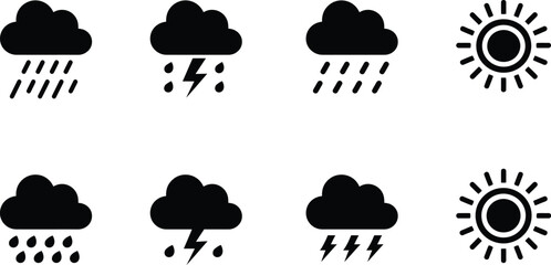 Obraz premium Weather vector icon set showing meteorological