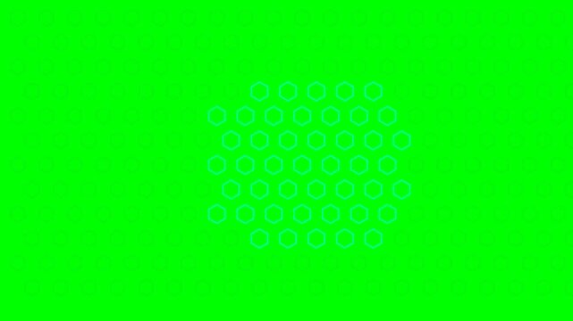 Subtle hexagonal honeycomb pattern overlay on a vibrant chroma green background