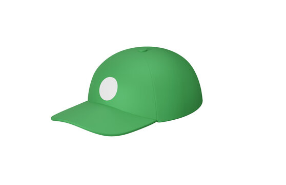 Golf cap 3d icon. Golf apparel, sportswear and outdoor sports concept. Isolated 3D object.