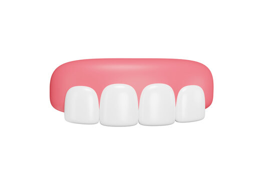 Dentures 3d icon. Removable dental prosthesis for tooth replacement and oral healthcare concept. Isolated 3D object.