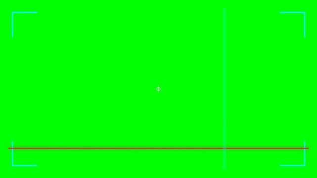 Digital camera viewfinder overlay with tracking markers on a green screen