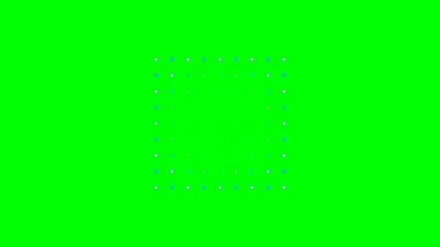 Abstract circular geometric pattern on a vibrant green chroma key background