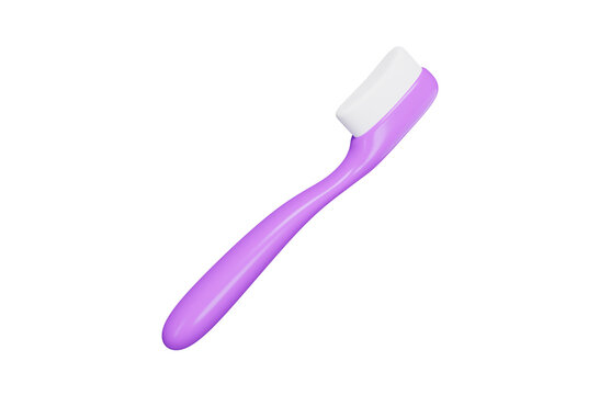 Toothbrush 3d icon. Daily oral hygiene, dental care and teeth cleaning concept. Isolated 3D object.