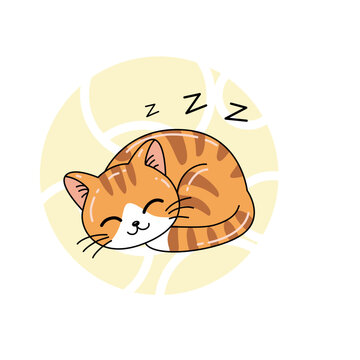 Cute Sleeping Orange Tabby Cat