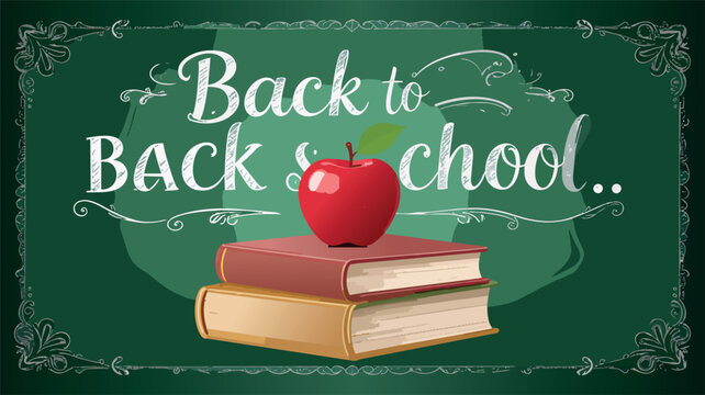 Back to school concept with apple and books