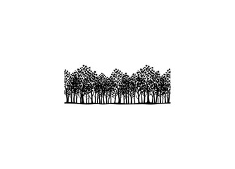 Fototapeta premium Minimalist Black Forest Silhouette Vector Art