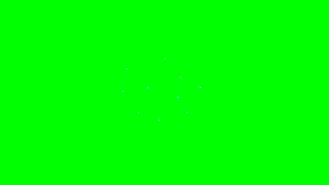 Minimalist white circular pattern isolated on a vibrant bright green background