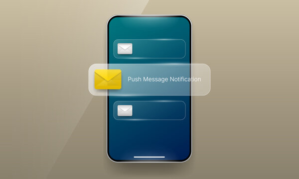 Smartphone push message notification user interface design template