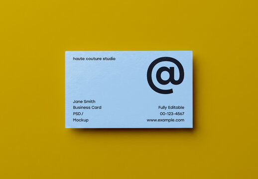 Business Card Mockup Flat Lay