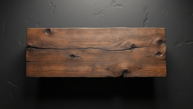 top down view rustic aged wood tabletop on matte black plaster background for product display and minimal graphic overlay shoot