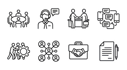 Fototapeta premium Professional business teamwork and communication icons.