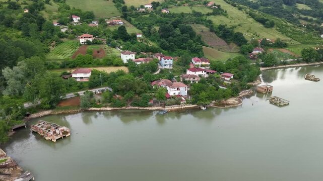 Spectacular Drone Shot of Samsun Boğazkaya's Hidden Gem and Lakeside Landscape