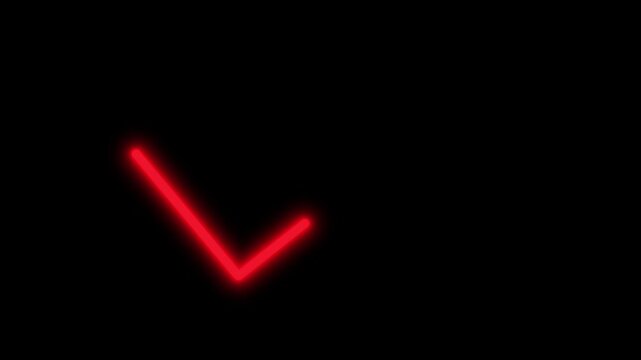 Bright red checkmark symbol isolated on transparent background for approval confirmation