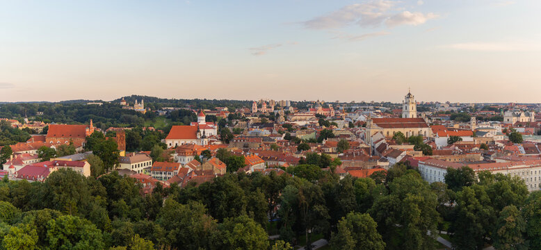 Panoramic view to Vilnius, Lithuania