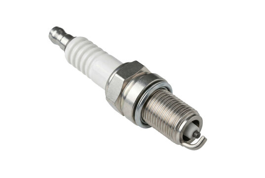 Automotive spark plug for internal combustion engine ignition.