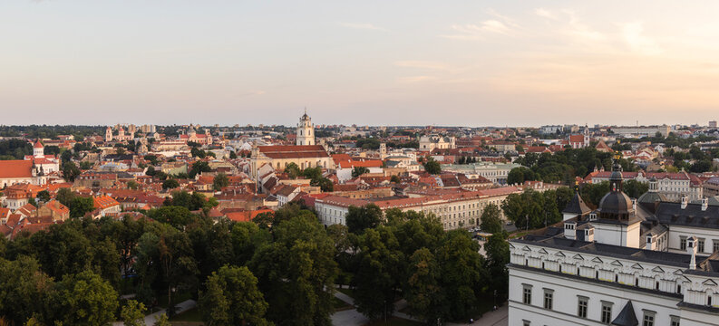 Panoramic view to Vilnius, Lithuania