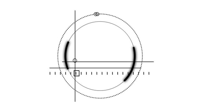Circle radar animation. Scanning hud element