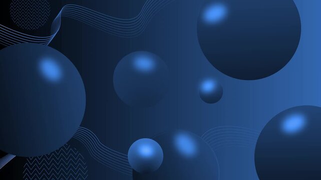 Abstract composition with glossy spheres floating gradient background animation