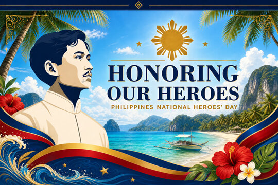 Stylish Philippines National Heroes Day poster honoring bravery, freedom, and Filipino heritage.