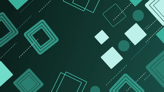 Abstract geometric background with overlapping squares and circles animation