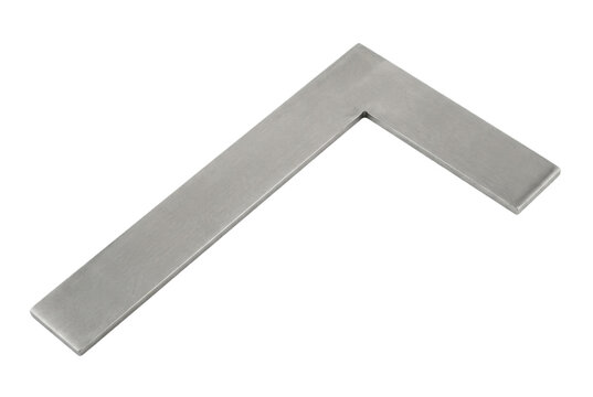 Metal L-square framing tool for carpentry.