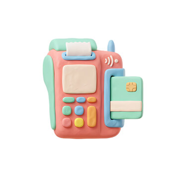 3D POS Terminal Credit Card Machine Illustration