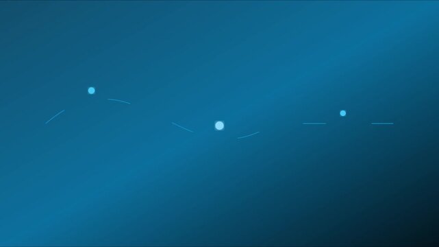 Abstract digital data flow with glowing nodes and connecting lines on blue animation 4k background