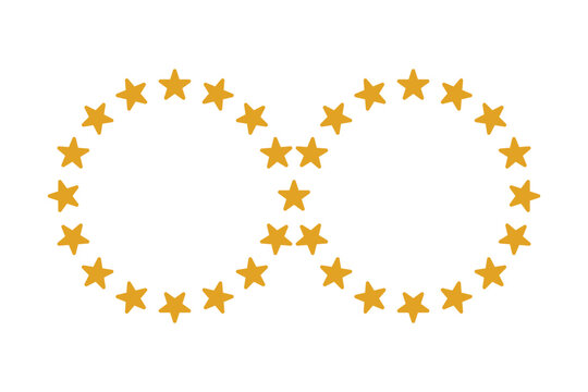 solid gold infinity symbol icon made of stars logo symbol