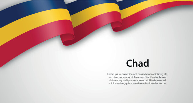 Chad National Flag Waving Illustration